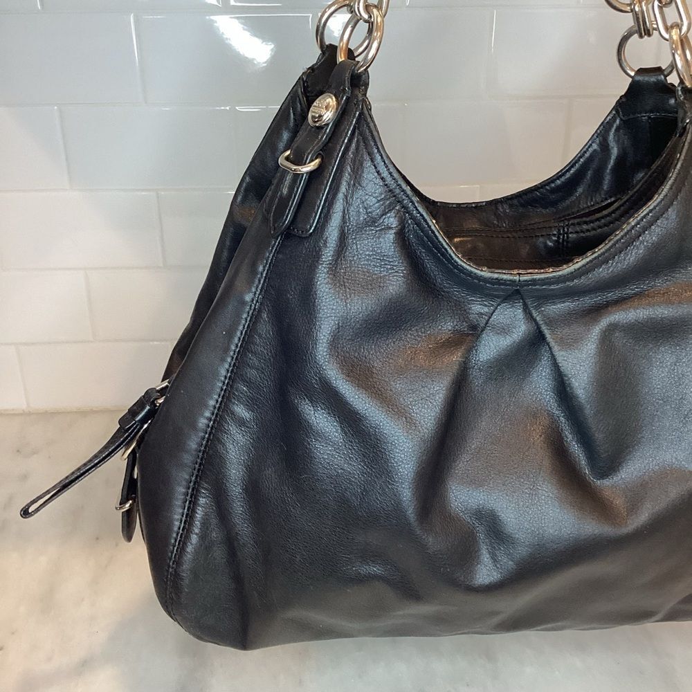 Coach Bag Purse Handbag Leather Maggie Mia Black Hobo Shoulder Bag Pocketbook #1 - Picture 2 of 15